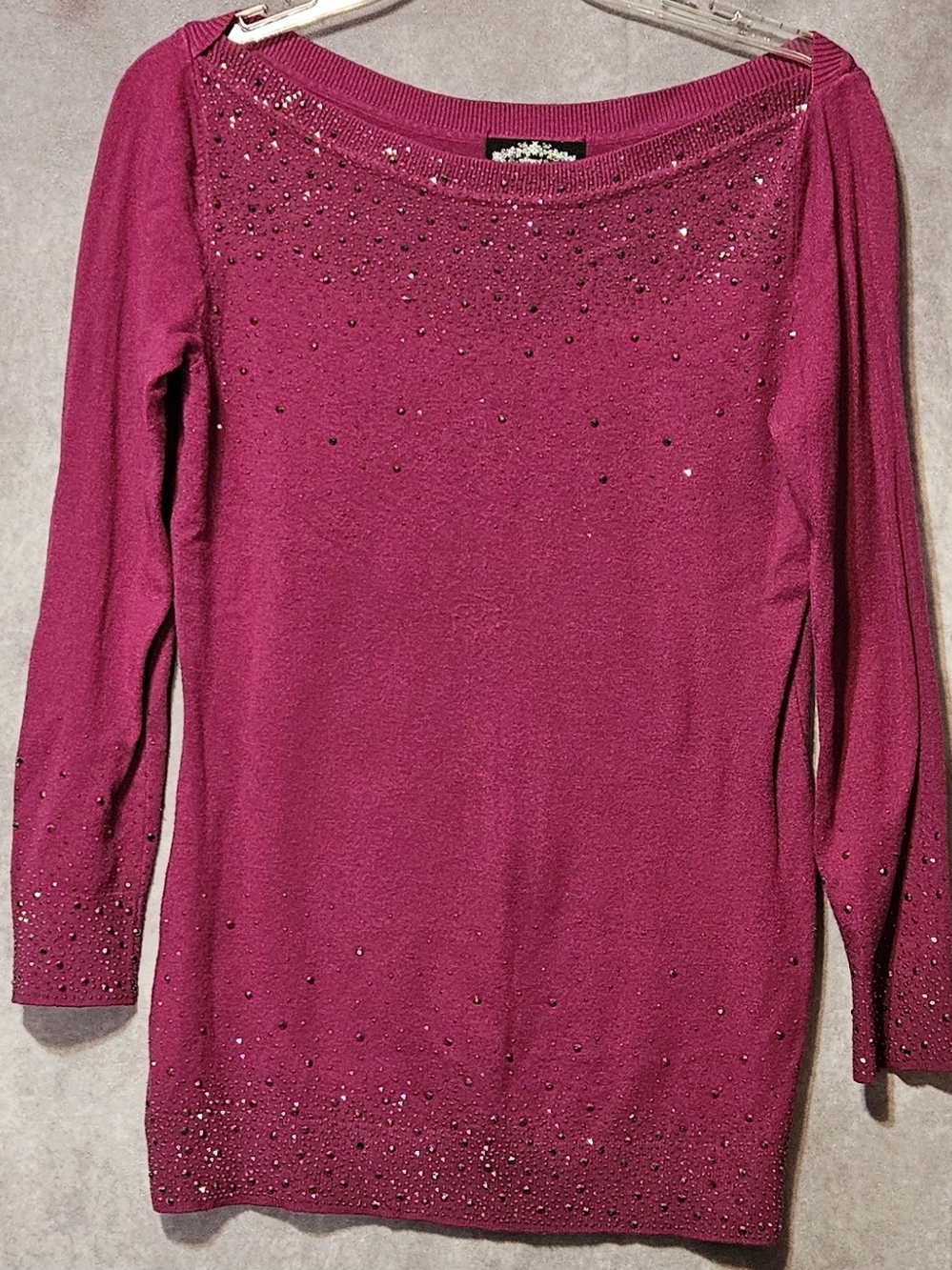Oliver.o by Escio Women Sweater Rhinestone Magenta Large